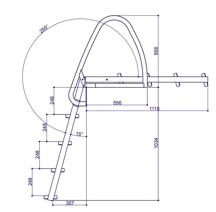 JOR016 4-ask. RST taittuva uimaporras - Image 3