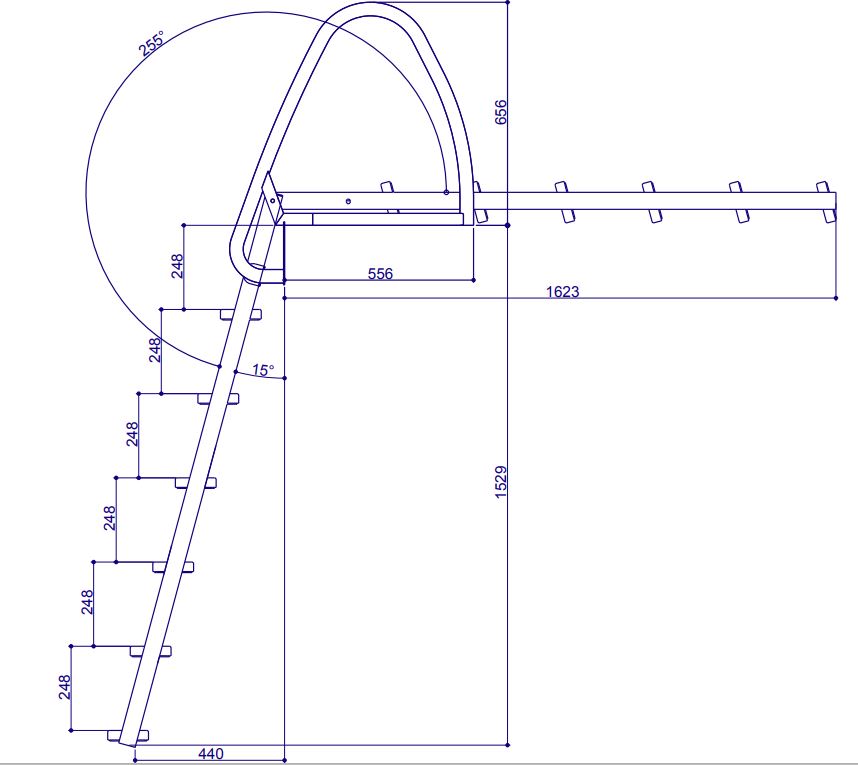 JOR016 6-ask. HST taittuva uimaporras - Image 3